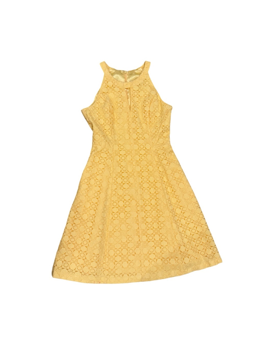 White House Black Market Yellow Lace Halter Dress - Picture 2 of 10